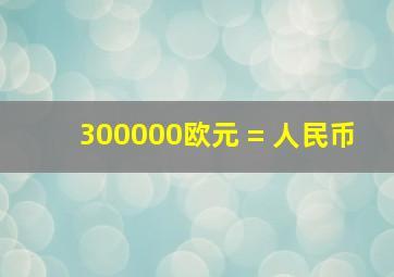 300000欧元 = 人民币